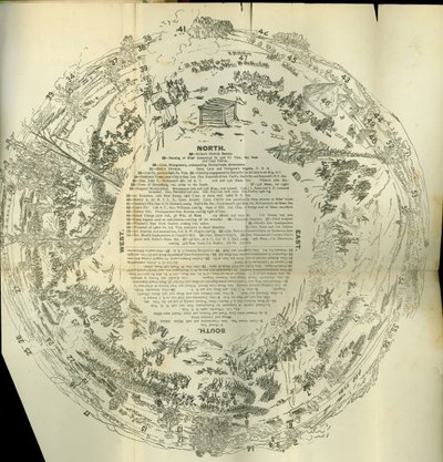 Mapa desplegable del ciclorama detallando la Historia de la Gran Rebelión, c.1870 de American School