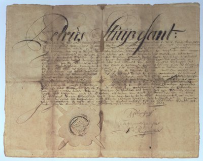 Escritura firmada por Peter Stuyvesant, Director General de Nueva Holanda, 15 de mayo de 1664 de American School