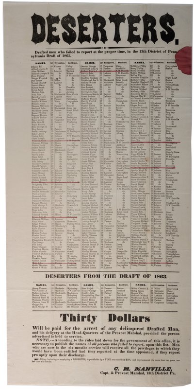 Desertores, 1863 de American School