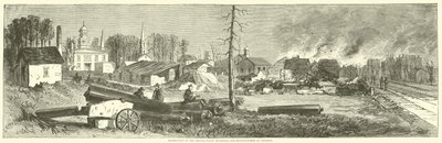 Destrucción de los depósitos, edificios públicos y fábricas en Atlanta, noviembre 1864 de American School