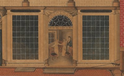 Detalle de la Tienda y Almacén de Duncan Phyfe en Fulton Street en Nueva York, c.1816-1817 de American School