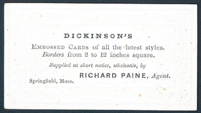 Dickinsons, proveedor de tarjetas en relieve de todos los estilos más recientes, tarjeta comercial de American School