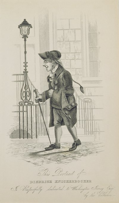 Diedrich Knickerbocker, dedicado a Washington Irving (1783-1859) de American School