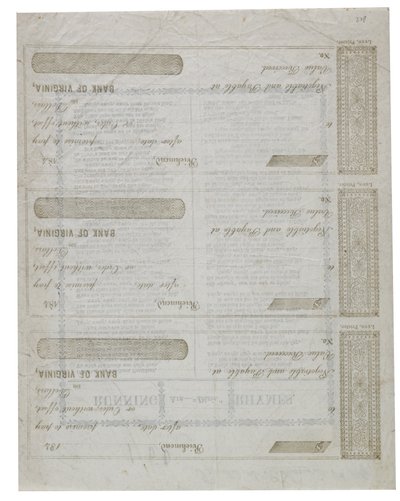 Dixie impreso en el reverso de una hoja de cheques, 1861 de American School