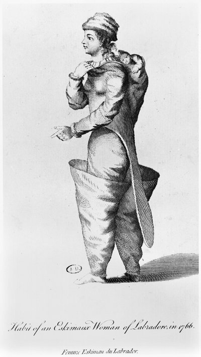 Vestido para una mujer esquimal de Labrador, 1766 de American School