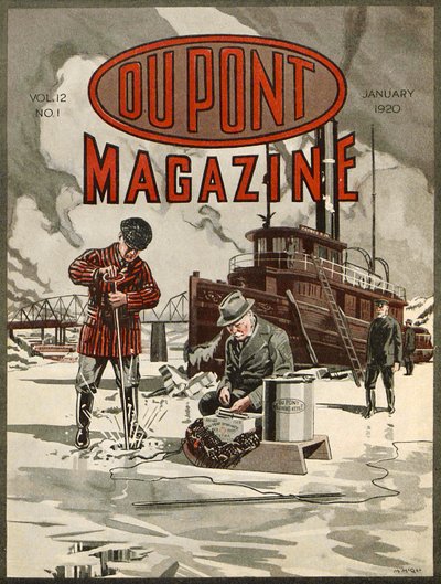 Dinamita DuPont, portada de la revista DuPont, enero de 1920 de American School