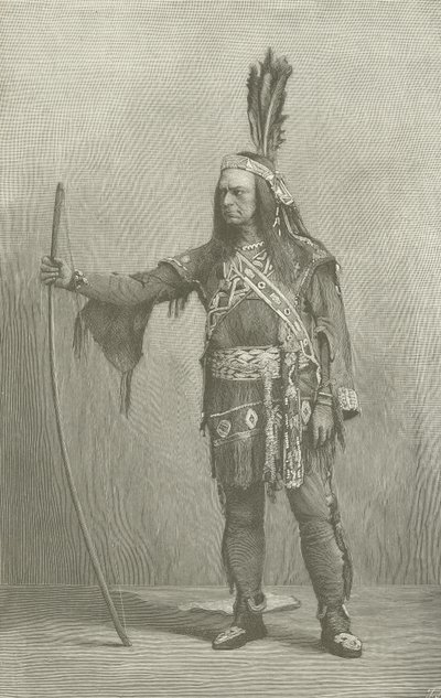 Edwin Forrest, actor estadounidense, como Metamora de American School
