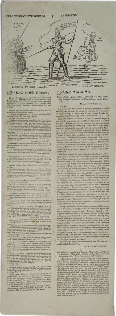 Póster electoral con estadounidenses prominentes, 1828 de American School