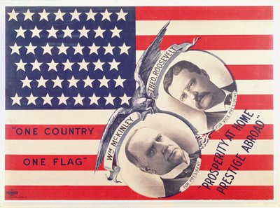 Cartel electoral para la elección presidencial estadounidense de 1900 de American School