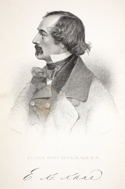 Elisha Kent Kane, ilustración de La segunda expedición Grinnell en busca de Sir John Franklin..., 1856 de American School
