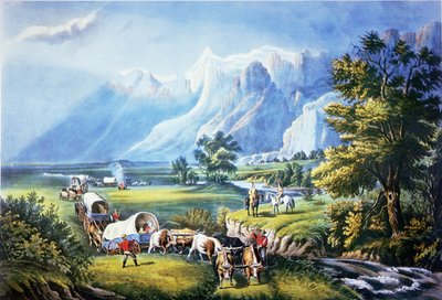 Emigrantes cruzando las llanuras de American School