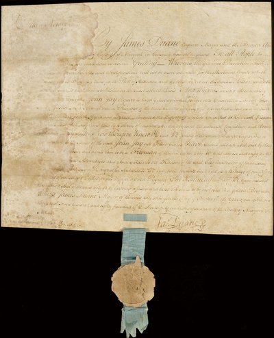 Proclamación engrossada otorgando la Libertad de la Ciudad a John Jay de American School