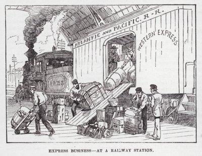 Negocio exprés en una estación de tren de American School