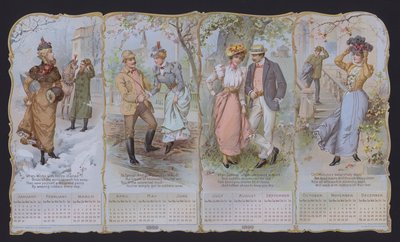 Calendario de la moda para 1899 (litografía en color) de American School