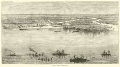 Flota federal en la bahía de Mobile, agosto 1864 de American School