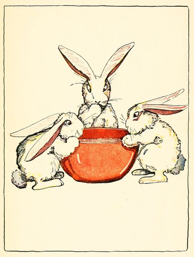 Flopsy, Mopsy y Cotton-Tail comieron pan, leche y moras para la cena, 1916 de American School