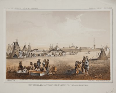 Fort Union y distribución de mercancías a los assinniboines de American School
