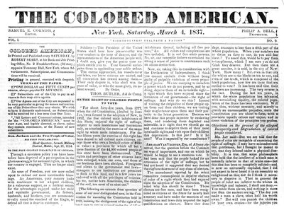 Portada de The Colored American, 4 de marzo de 1867 de American School
