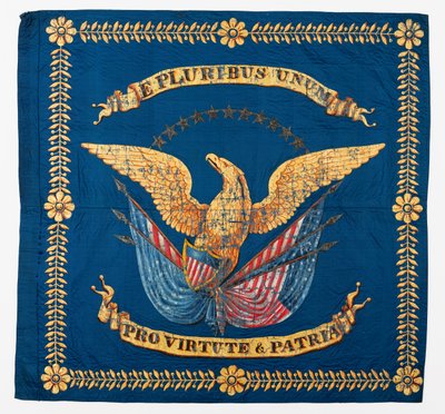 Vista frontal de la bandera de la Guerra Civil, c.1861-1865 de American School