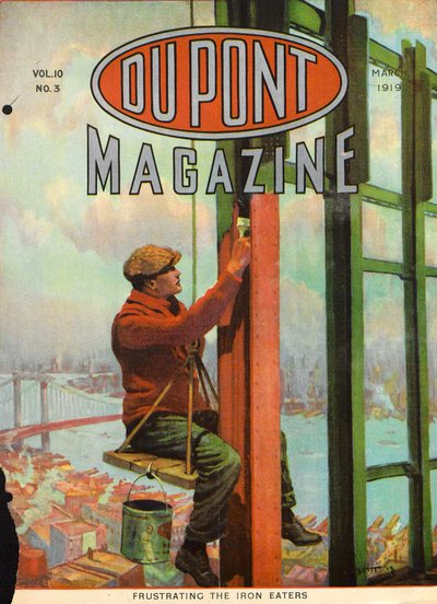 Frustrando al Comedor de Hierro, portada de la revista DuPont, marzo de 1919 de American School