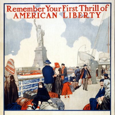 Cartel de recaudación de fondos para el 2º Préstamo Libertad de 1917, pub. 1917 (litografía en color) de American School