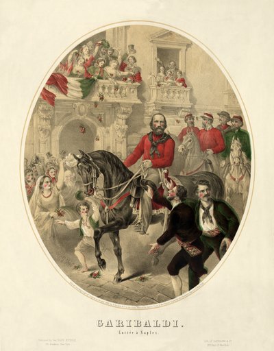 Garibaldi, entrada a Nápoles, pub. 1860 de American School