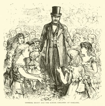 El General Grant y los niños de la escuela en Oakland de American School