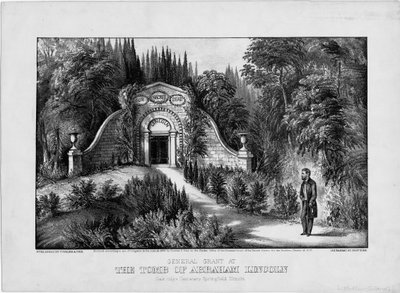 El General Grant en la tumba de Abraham Lincoln, Cementerio Oak Ridge, Springfield, Illinois de American School
