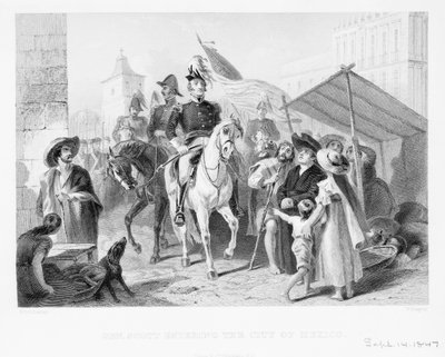 El General Winfield Scott (1786-1866) entrando en la Ciudad de México, 1847 de American School