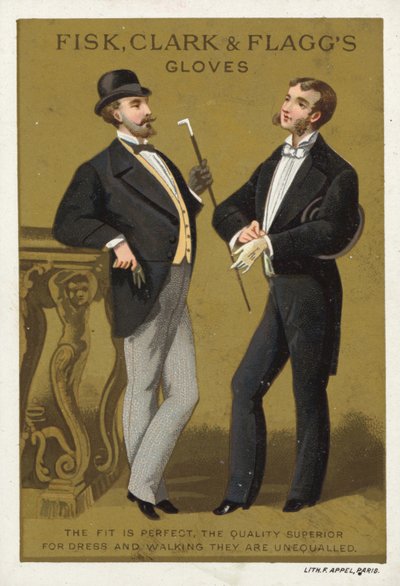 Caballeros hablando, anuncio de guantes de American School