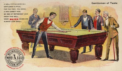 Caballeros de buen gusto jugando al billar de American School