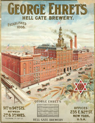 George Ehrets Hell Gate Brewery, establecida en 1866 de American School