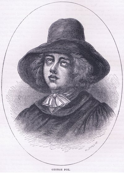 George Fox 1651, ilustración de la Historia de los Estados Unidos de Cassell, pub. por Petter & Galpin c.1890 de American School