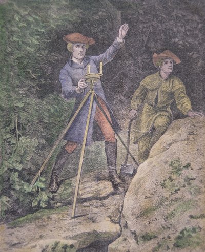 George Washington como topógrafo en Virginia, a los 21 años de American School