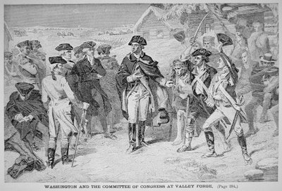 George Washington en Valley Forge con su Ejército Continental, Invierno y Primavera de American School