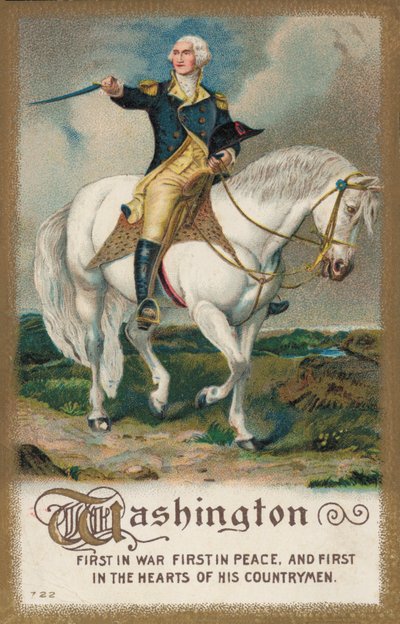 George Washington en un caballo blanco de American School