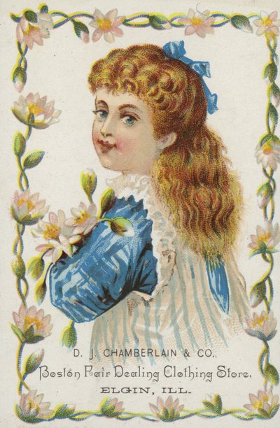 Niña sosteniendo flores de American School
