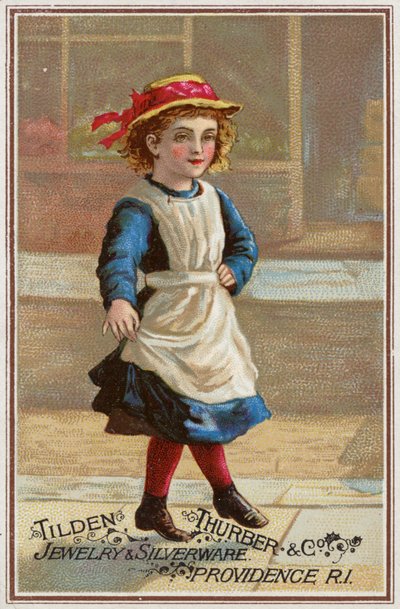 Niña saltando juguetonamente (cromolitografía) de American School