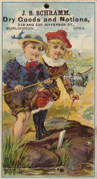 Niña y niño pescando cangrejos en la poza de American School
