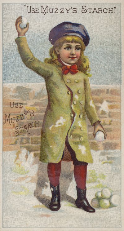 Niña con abrigo verde lanzando bolas de nieve de American School