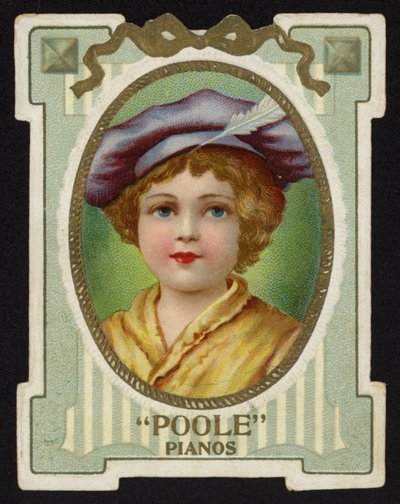 Chica con sombrero con pluma de American School
