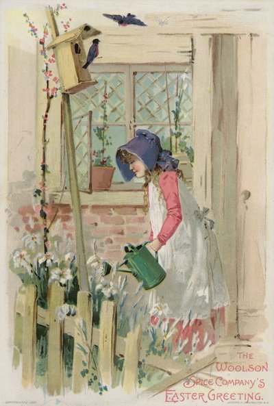 Niña con regadera verde de American School