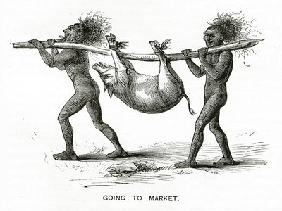 Yendo al Mercado, ilustración de Appletons Journal, 4 de mayo de 1872 de American School