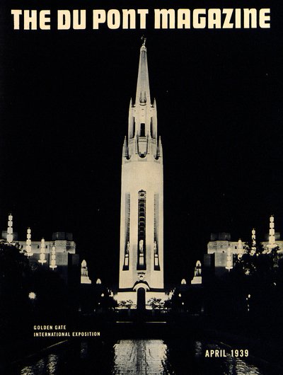 Exposición Internacional de la Puerta Dorada, portada de la revista DuPont, abril 1939 de American School