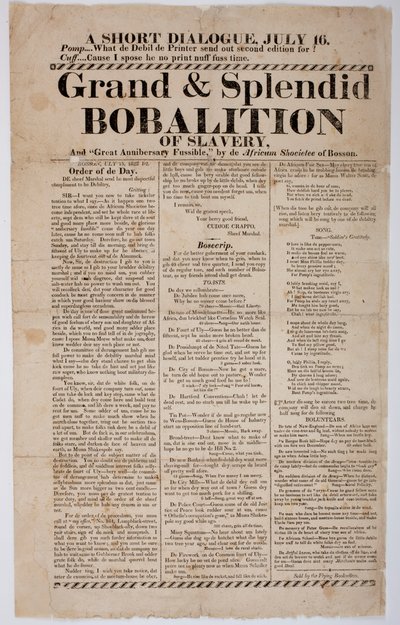 Gran y espléndida bobalición de la esclavitud, 1822 de American School