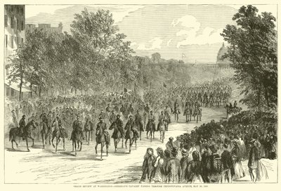 Gran desfile en Washington, caballería de Sheridan pasando por la Avenida Pensilvania, 23 de mayo 1865 de American School