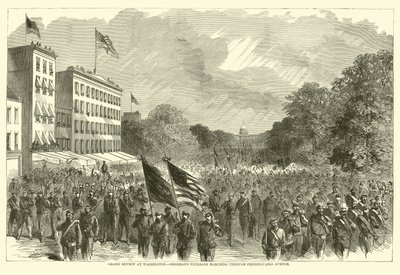Gran desfile en Washington, veteranos de Sherman marchando por la Avenida Pensilvania, mayo 1865 de American School