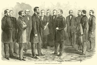 Grant recibiendo su comisión como teniente general, mayo de 1864 de American School