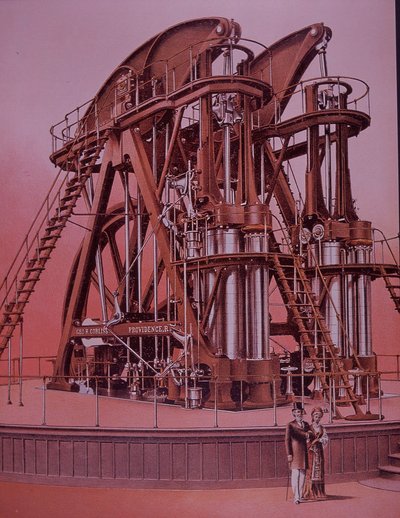 Gran motor de vapor Corliss en la Exposición de Filadelfia de American School
