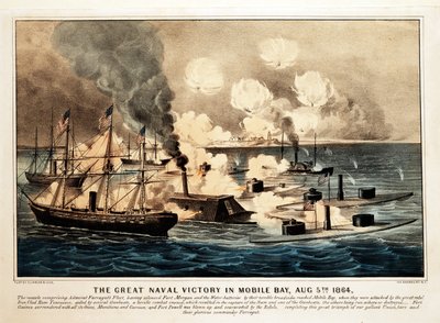 Gran victoria naval en la bahía de Mobile, 5 de agosto de 1864, pub. 1864 de American School